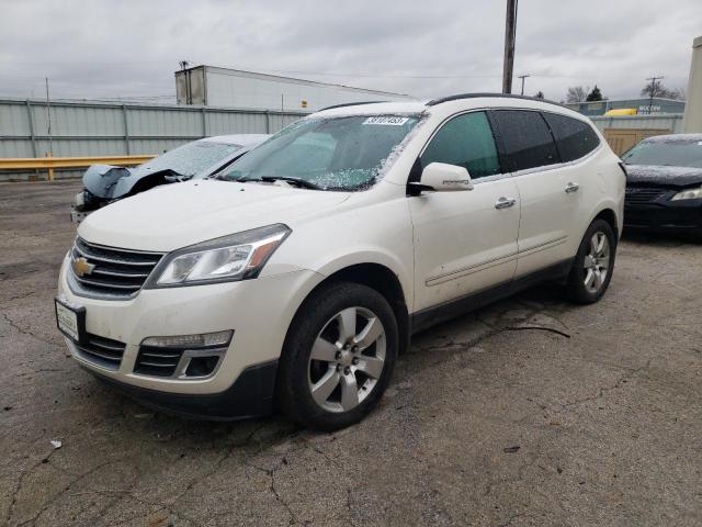 1GNKRJKD7EJ353588 - 2014 CHEVROLET TRAVERSE LTZ WHITE photo 1