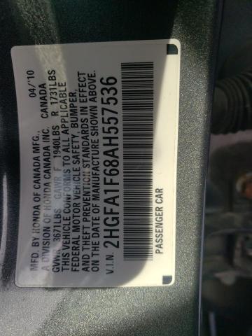 2HGFA1F68AH557536 - 2010 HONDA CIVIC LX-S Boz foto 12
