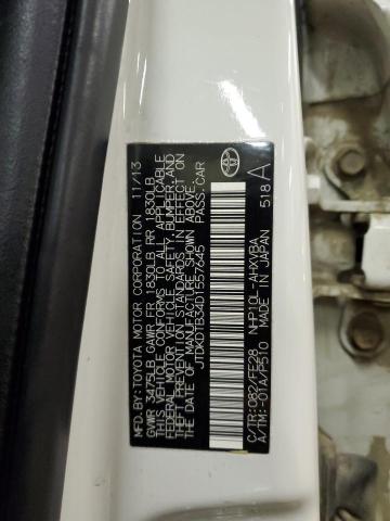 JTDKDTB34D1557645 - 2013 TOYOTA PRIUS C WHITE photo 12