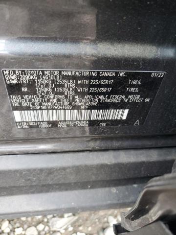 2T3P1RFV7PW344689 - 2023 TOYOTA RAV4 XLE CHARCOAL photo 12