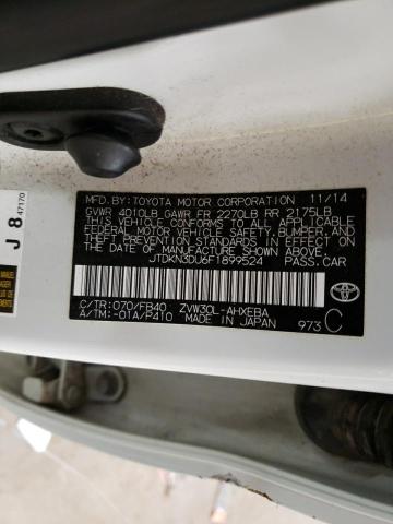 JTDKN3DU6F1899524 - 2015 TOYOTA PRIUS WHITE photo 12