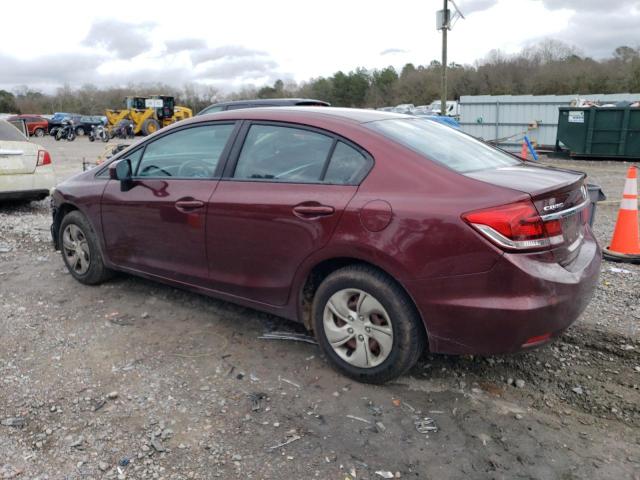 19XFB2F57EE053344 - 2014 HONDA CIVIC LX BURGUNDY photo 2