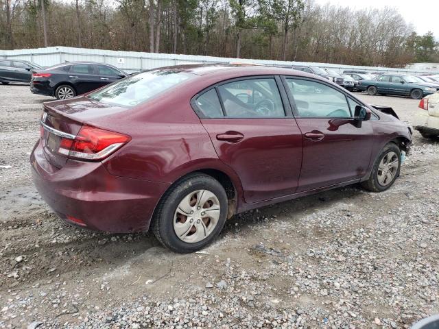 19XFB2F57EE053344 - 2014 HONDA CIVIC LX BURGUNDY photo 3