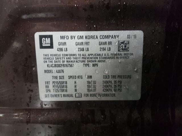 KL4CJBSB2FB167567 - 2015 BUICK ENCORE CONVENIENCE 棕色 照片 12