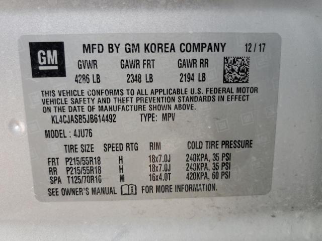 KL4CJASB5JB614492 - 2018 BUICK ENCORE PREFERRED Күміс фото 13