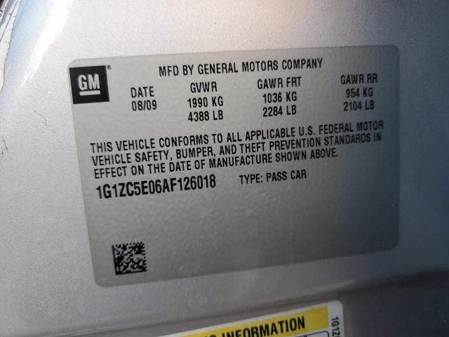 1G1ZC5E06AF126018 - 2010 CHEVROLET MALIBU 1LT SILVER photo 13