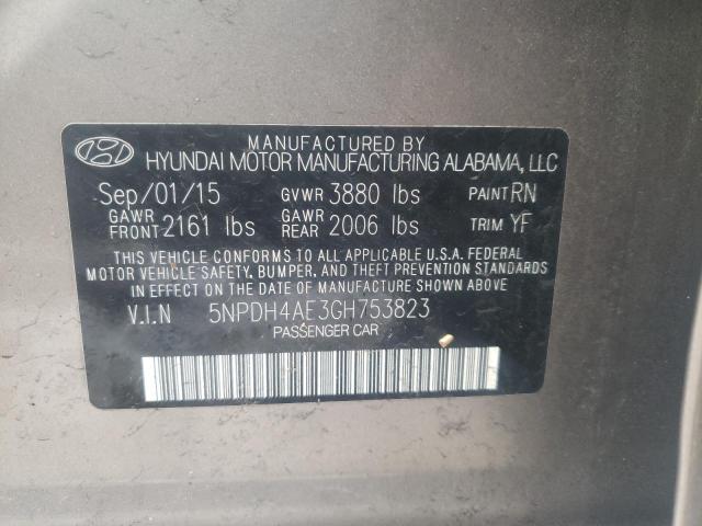 5NPDH4AE3GH753823 - 2016 HYUNDAI ELANTRA SE TAN photo 12