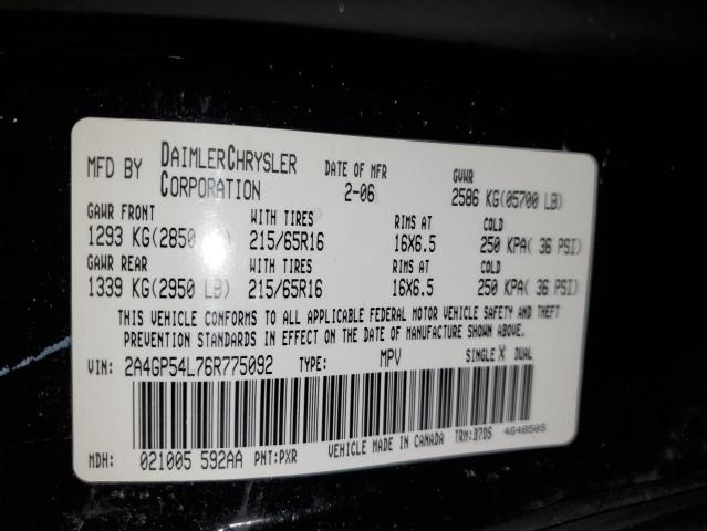 2A4GP54L76R775092 - 2006 CHRYSLER TOWN & COU TOURING 黑色 照片 13