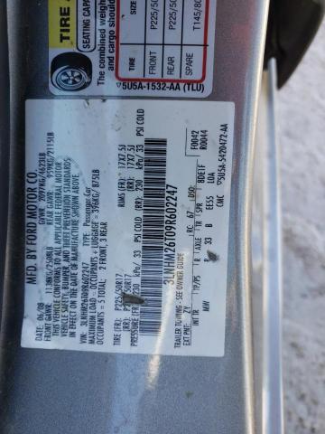 3LNHM26T09R602247 - 2009 LINCOLN MKZ GRAY photo 12