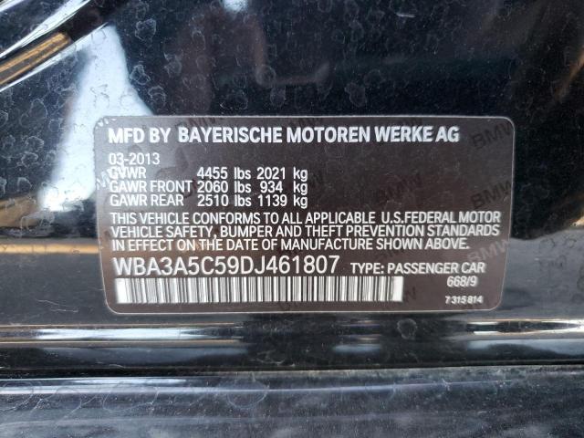 WBA3A5C59DJ461807 - 2013 BMW 328 I BLACK photo 12