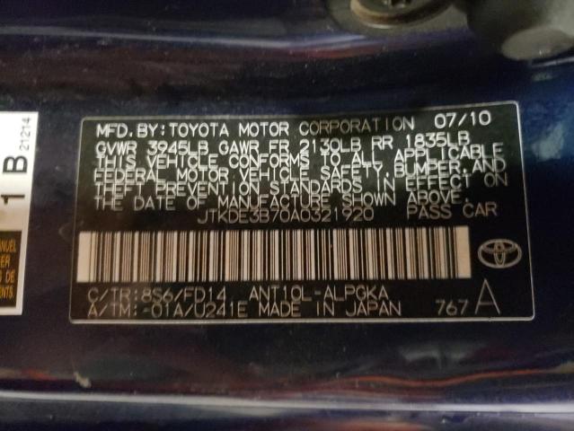 JTKDE3B70A0321920 - 2010 SCION TC 蓝色 照片 12