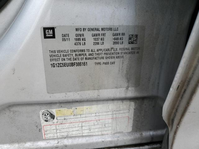 1G1ZC5EU0BF386161 - 2011 CHEVROLET MALIBU 1LT 银色 照片 12