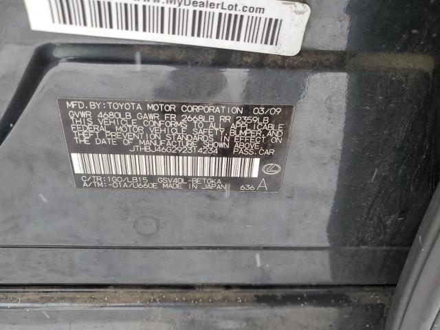 JTHBJ46G292314234 - 2009 LEXUS ES 350 CHARCOAL photo 12