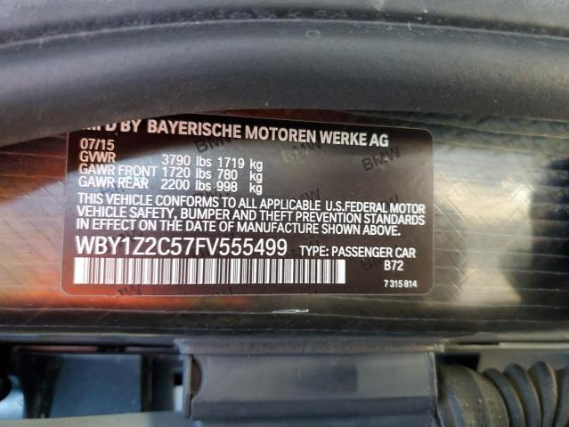 WBY1Z2C57FV555499 - 2015 BMW I3 BEV SILVER photo 12