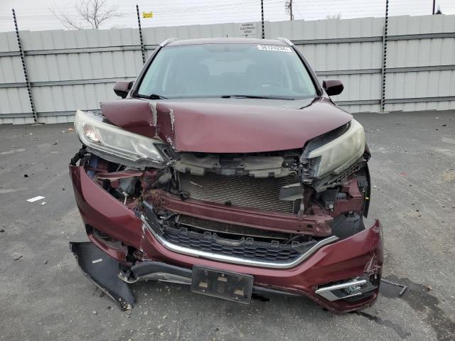 2HKRM4H76FH661290 - 2015 HONDA CR-V EXL BURGUNDY photo 5