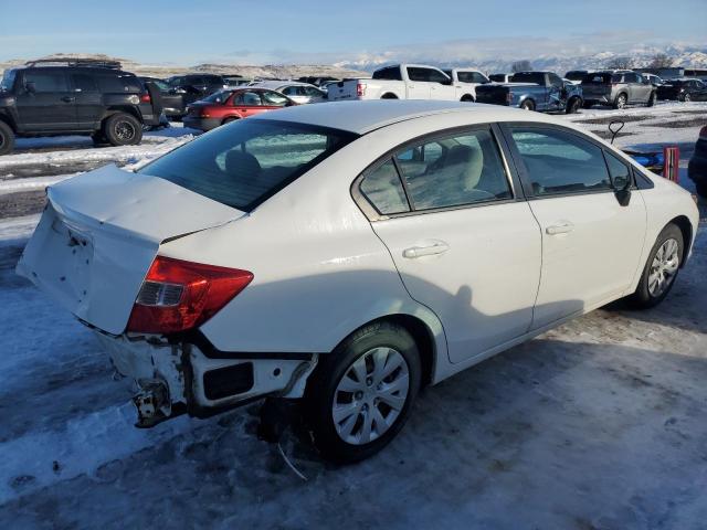 2HGFB2E5XCH514346 - 2012 HONDA CIVIC LX WHITE photo 3