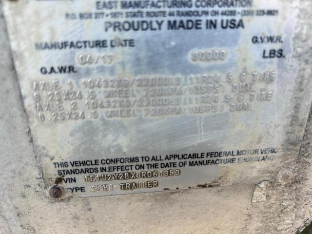 1E1U2Y28XJR061353 - 2018 UTILITY TRAILER Gümüş foto 10