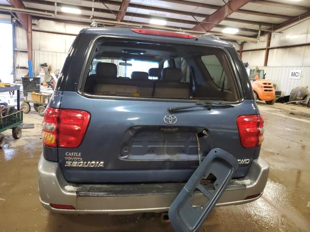 5TDBT44A34S231715 - 2004 TOYOTA SEQUOIA SR5 BLUE photo 6