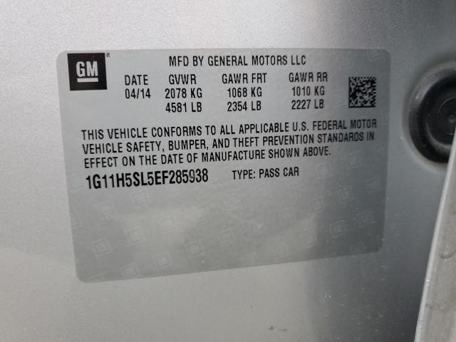 1G11H5SL5EF285938 - 2014 CHEVROLET MALIBU LTZ SILVER photo 12