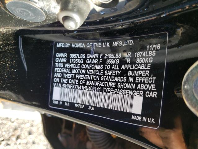 SHHFK7H41HU409141 - 2017 HONDA CIVIC SPORT 黑色 照片 12