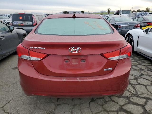 KMHDH4AE0CU255641 - 2012 HYUNDAI ELANTRA GLS RED photo 6