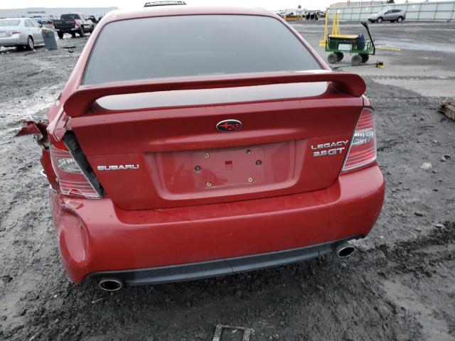 4S3BL686854216805 - 2005 SUBARU LEGACY GT RED photo 6