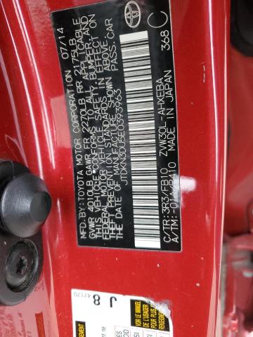 JTDKN3DU5E0393963 - 2014 TOYOTA PRIUS RED photo 12