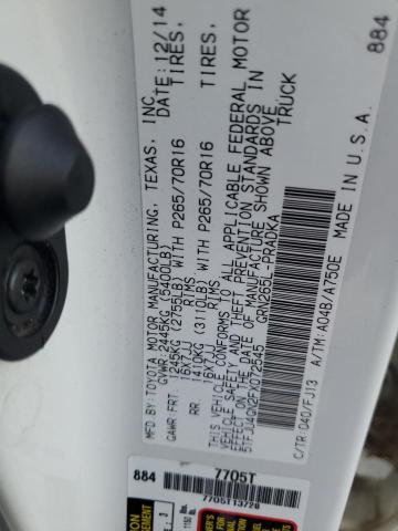 5TFJU4GN2FX072545 - 2015 TOYOTA TACOMA DOUBLE CAB PRERUNNER WHITE photo 12