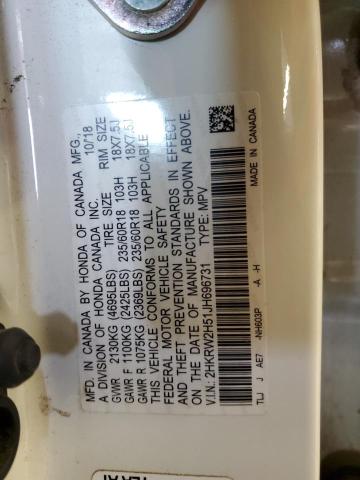 2HKRW2H51JH696731 - 2018 HONDA CR-V EX WHITE photo 12