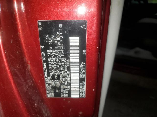 5TBBT44125S457111 - 2005 TOYOTA TUNDRA ACCESS CAB SR5 BURGUNDY photo 12