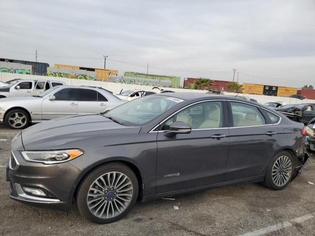 3FA6P0RU2JR150369 - 2018 FORD FUSION TITANIUM/PLATINUM HEV GRAY photo 1