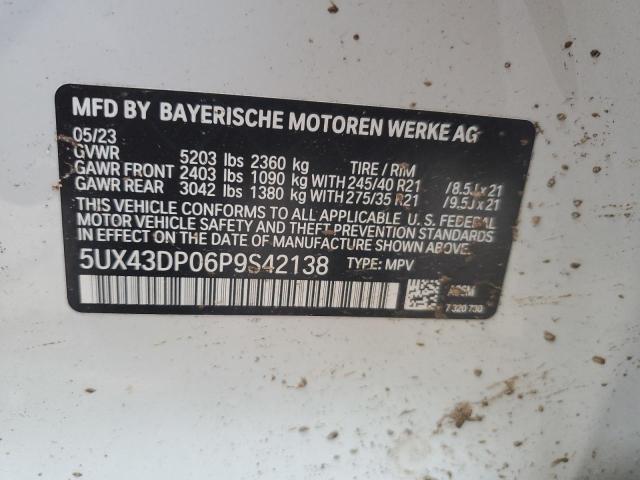 5UX43DP06P9S42138 - 2023 BMW X3 SDRIVE30I WHITE photo 13