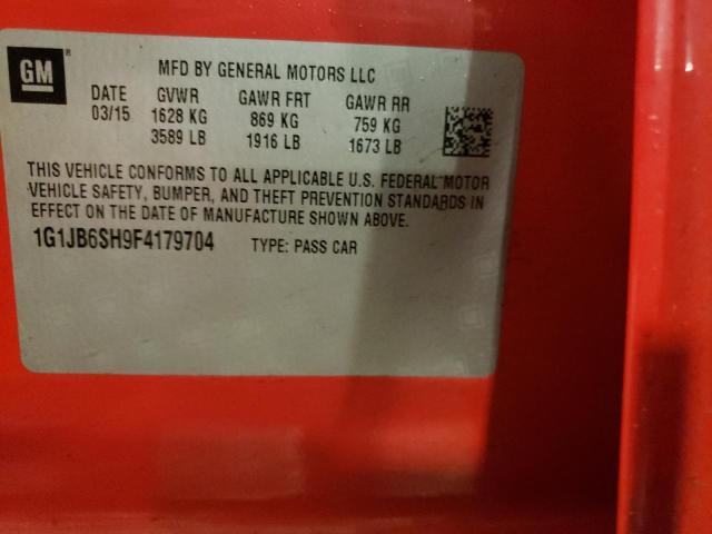 1G1JB6SH9F4179704 - 2015 CHEVROLET SONIC LS 红色 照片 12