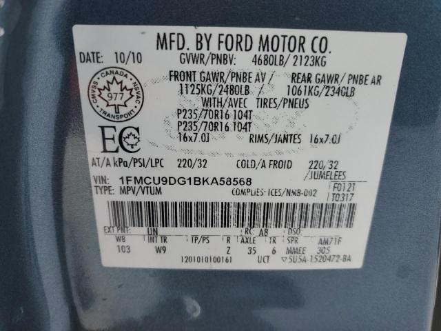 1FMCU9DG1BKA58568 - 2011 FORD ESCAPE XLT TEAL photo 13