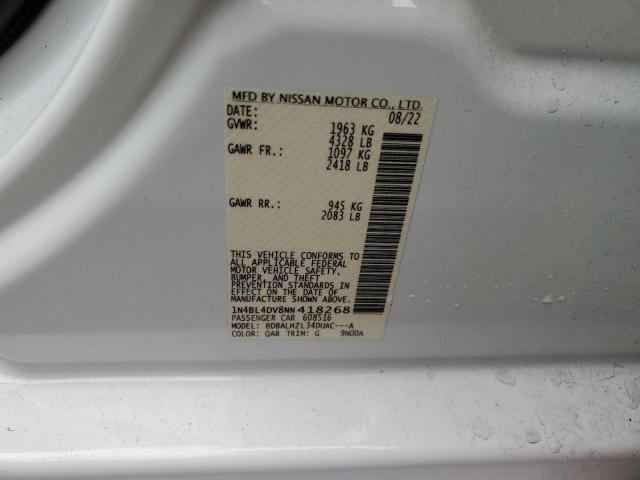 1N4BL4DV8NN418268 - 2022 NISSAN ALTIMA SV WHITE photo 12