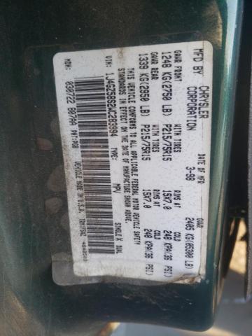 1J4GZ58S2WC283994 - 1998 JEEP GRAND CHER LAREDO მწვანე ფოტო 12