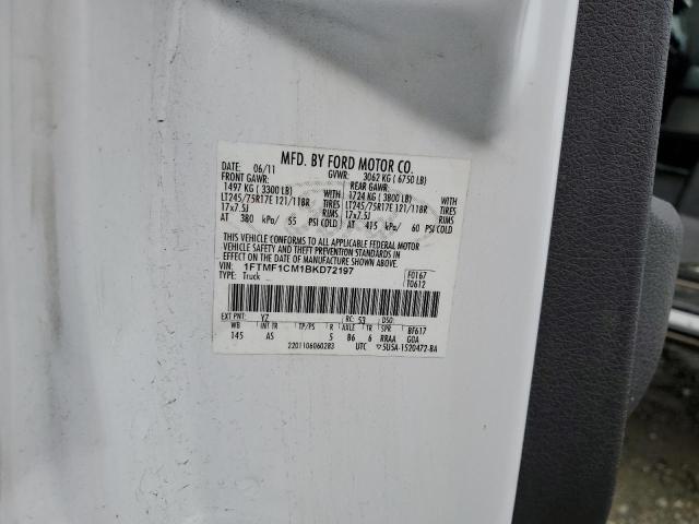 1FTMF1CM1BKD72197 - 2011 FORD F150 WHITE photo 12