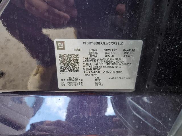 1GYS4KKJ2JR231892 - 2018 CADILLAC ESCALADE ESV PLATINUM იასამნისფერი ფოტო 13