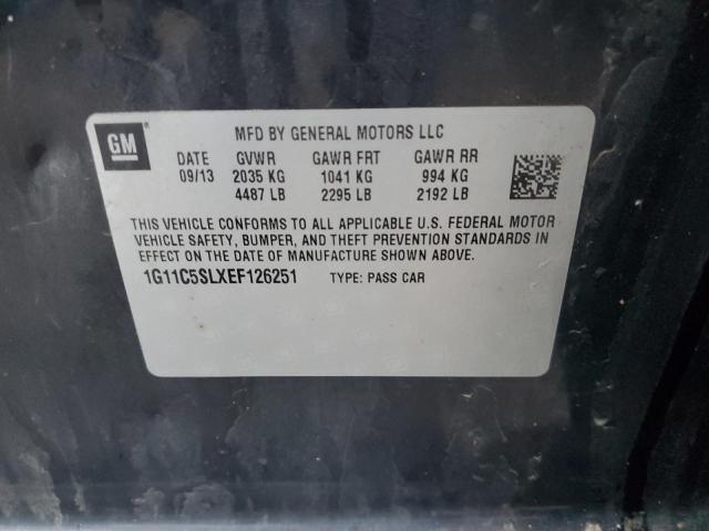 1G11C5SLXEF126251 - 2014 CHEVROLET MALIBU 1LT 黑色 照片 12