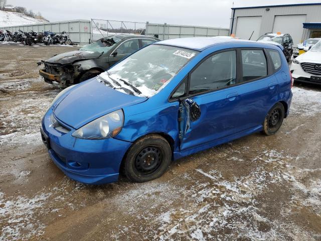 JHMGD37668S004745 - 2008 HONDA FIT SPORT BLUE photo 1