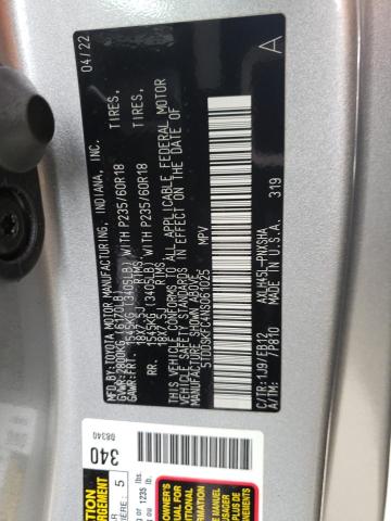 5TDDSKFC4NS061025 - 2022 TOYOTA SIENNA XSE SILVER photo 13