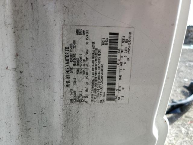 1FTKR1ADXAPA08346 - 2010 FORD RANGER WHITE photo 12