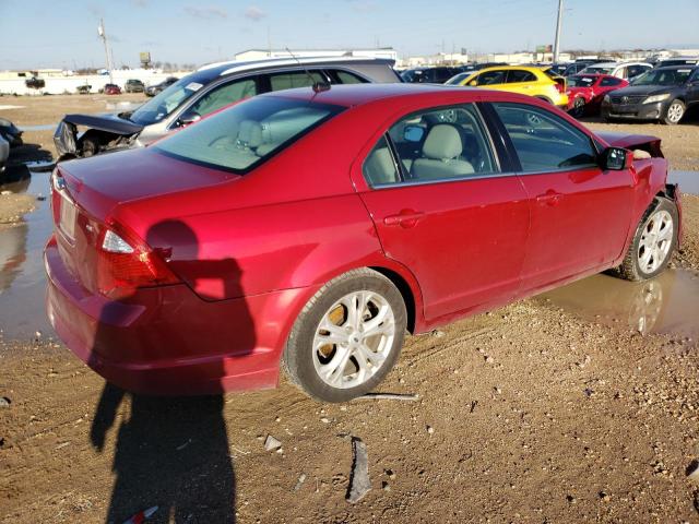 3FAHP0HA1CR414216 - 2012 FORD FUSION SE RED photo 3