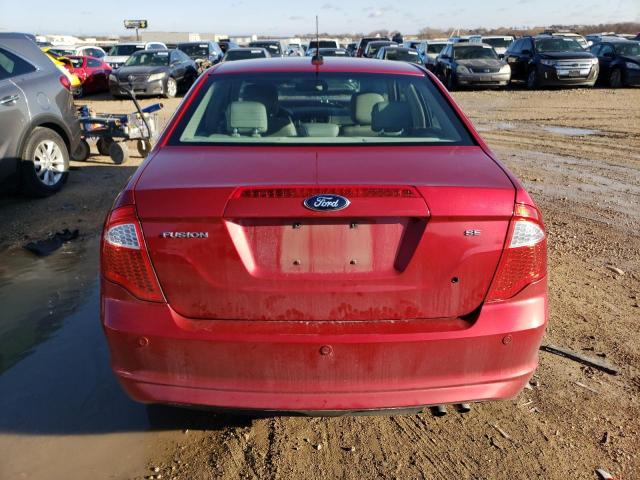 3FAHP0HA1CR414216 - 2012 FORD FUSION SE RED photo 6