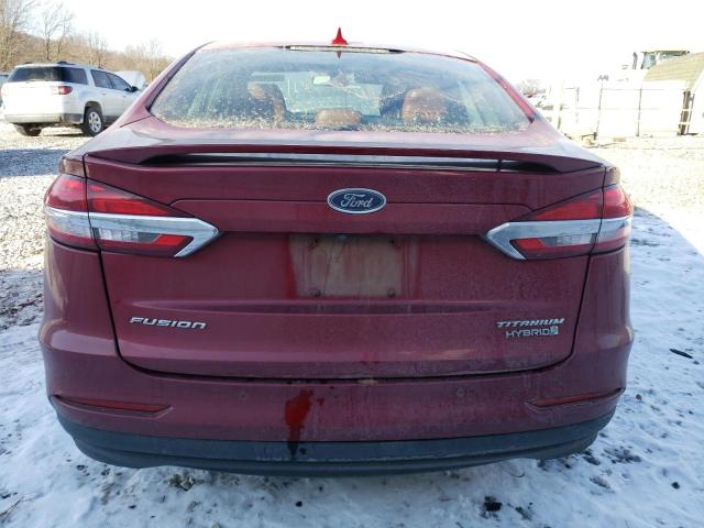 3FA6P0RU3KR273549 - 2019 FORD FUSION TITANIUM RED photo 6