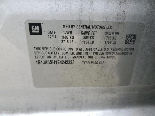 1G1JA5SH1E4242323 - 2014 CHEVROLET SONIC LS SILVER photo 12