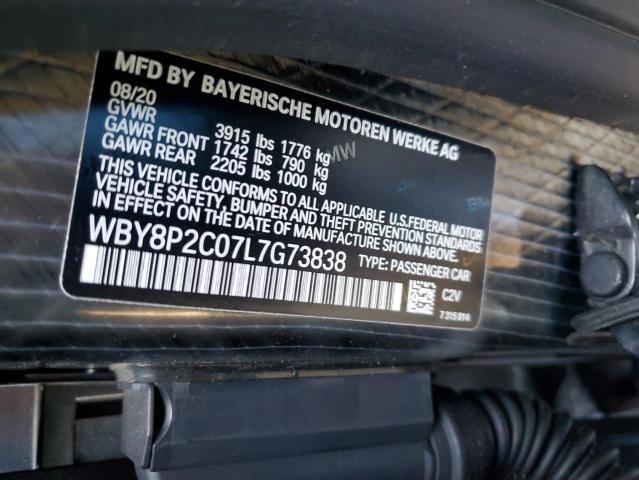 WBY8P2C07L7G73838 - 2020 BMW I3 BEV GRAY photo 12