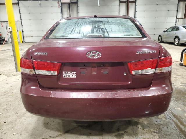 5NPET46C78H317178 - 2008 HYUNDAI SONATA GLS BURGUNDY photo 6