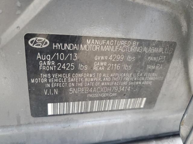 5NPEB4ACXDH793414 - 2013 HYUNDAI SONATA GLS GRAY photo 12