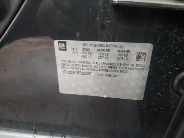 1G11C5SL9FF225967 - 2015 CHEVROLET MALIBU 1LT BLACK photo 12